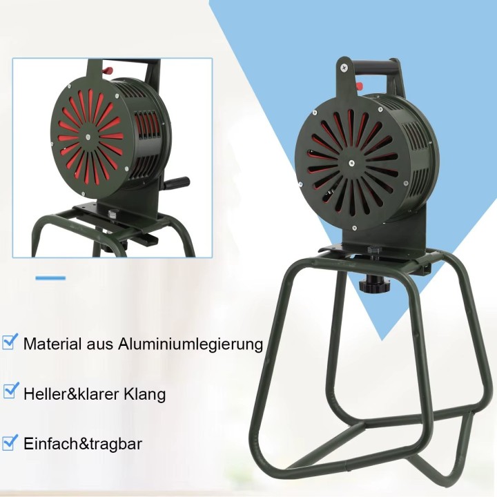 Sirena antiaerea a manovella LK-120 da 130 dB/140 dB con supporto fisso