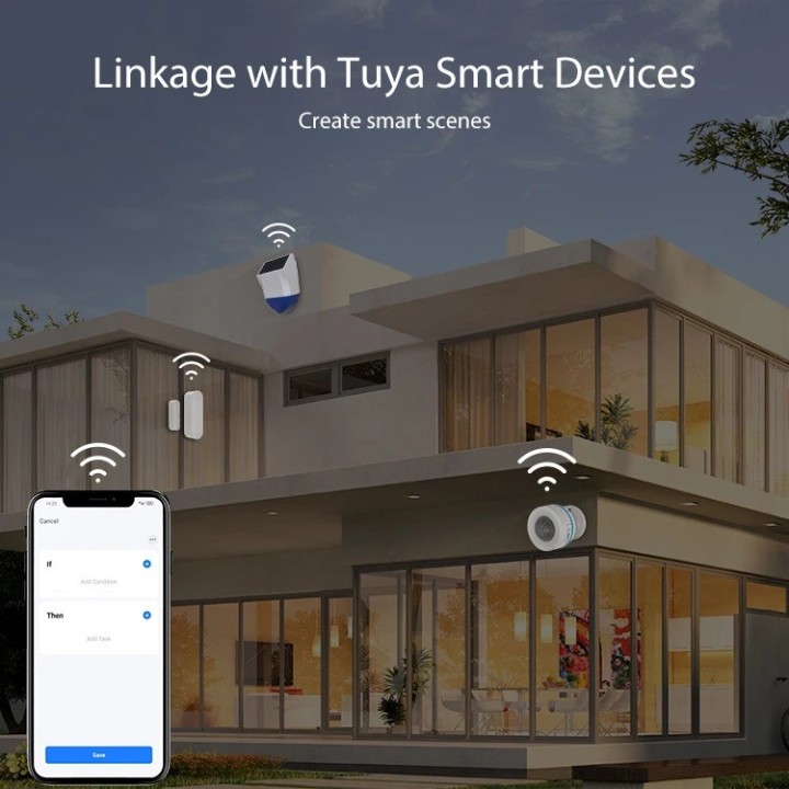 Sirena solare da esterno impermeabile 95db Wifi + batteria tuya 433MHz per allarme wireless APP rfid