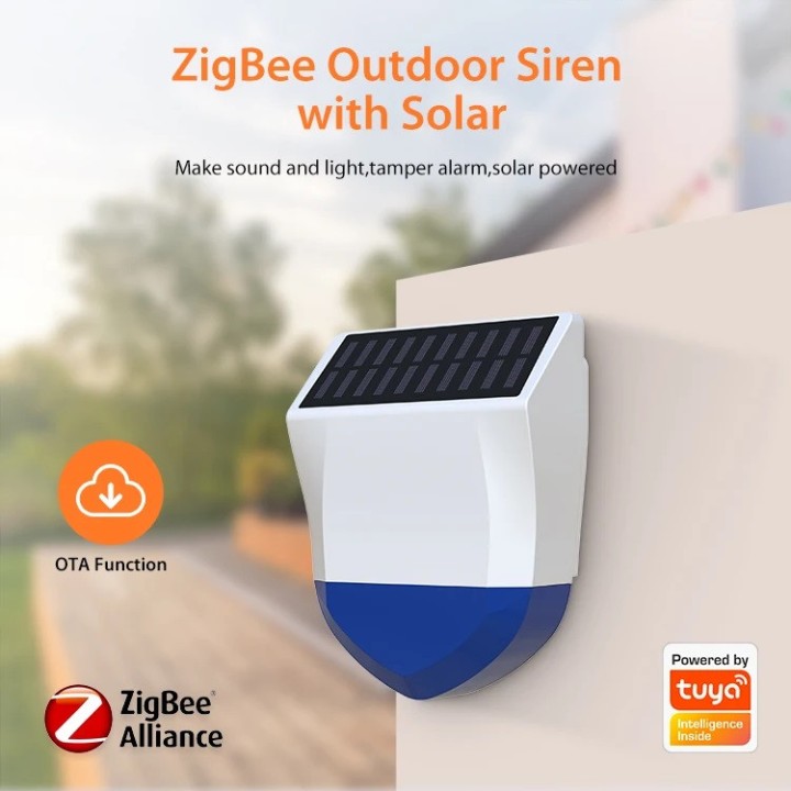 Sirena solare da esterno impermeabile 95db Wifi + batteria tuya 433MHz per allarme wireless APP rfid