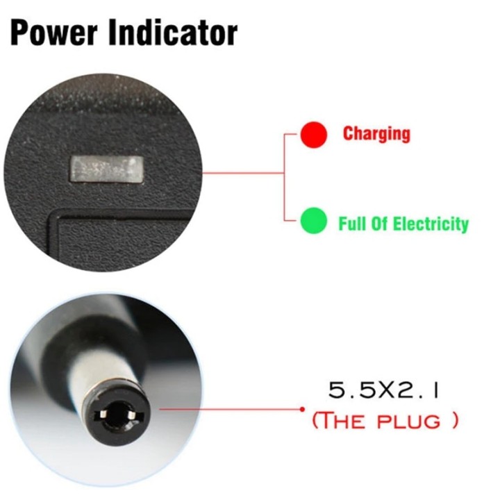Caricabatterie per batterie al litio da 110V a 220V a 42V 2A 5,5x2,1mm
