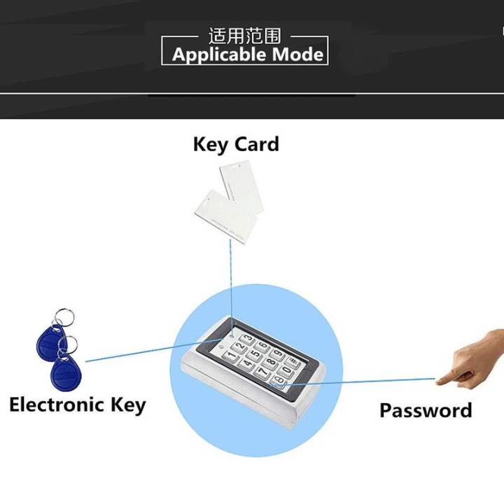 Impermeable Rfid de metal Teclado de control de acceso con 1000 usuarios 125 KHz