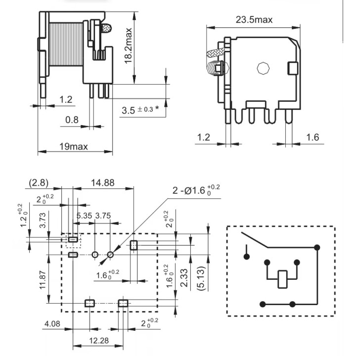 Elettrico relè 12v 1a