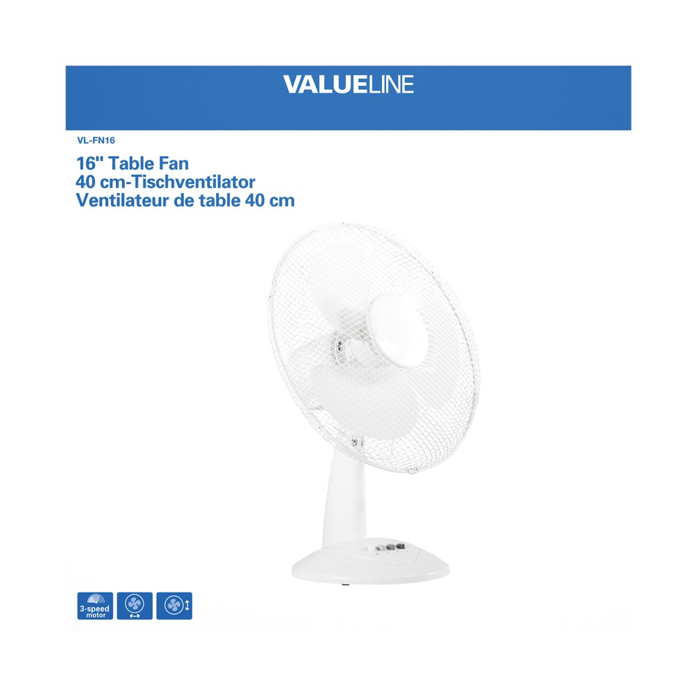 Tischventilator 40 cm hat 3 Geschwindigkeiten und Schwingungs-Taste, um HQ-FN16