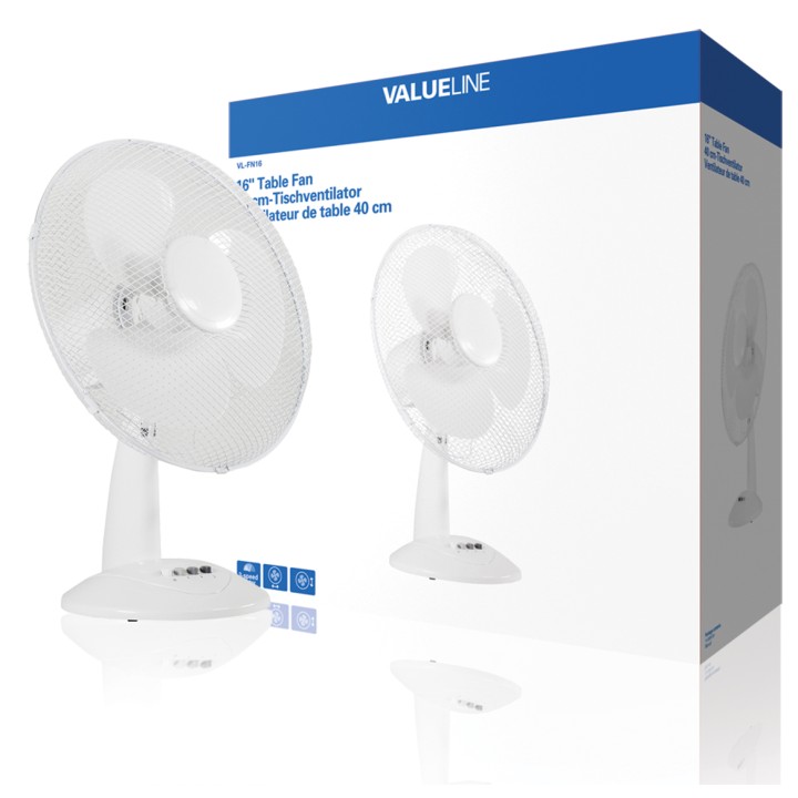 Table fan 40 cm has 3 speeds and oscillation button to hq-FN16
