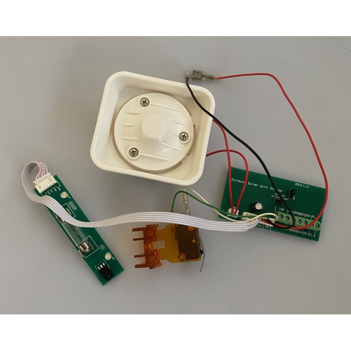 Circuito electrónico completo + altavoz de sirena para alarma autoalimentada SA120N BS-1