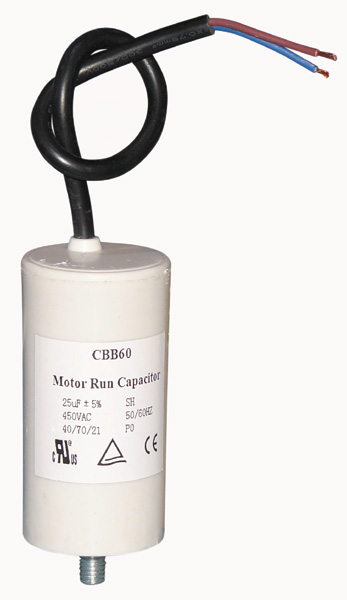 Condensateur de démarrage 25uf-450v avec cable de 25cm