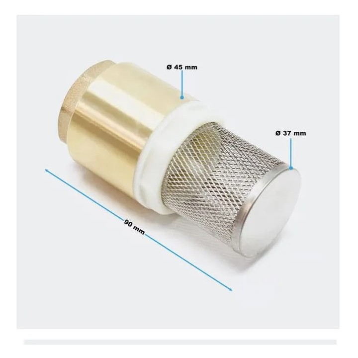 Brass Female BSP Foot Valve with Copper Strainer/Filter (32mm / DN25 / 33x42mm) for Water Pumps
