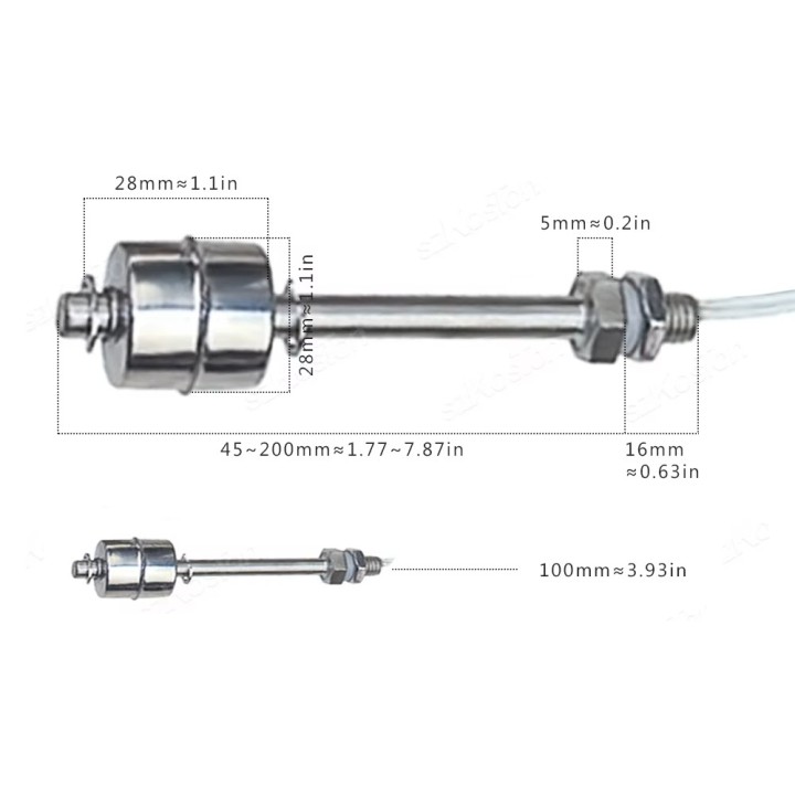 Overflow detector Waterproof water level sensor 10cm float liquid detection in cisterns tanks