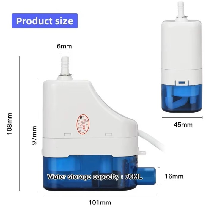 Ultra-quiet automatic condensate pump (220V, 40L/h lift) – RS-40C – Air conditioner drainage