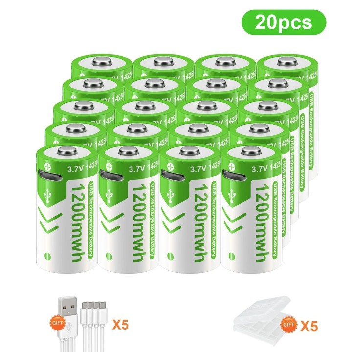 20 Wiederaufladbare Lithiumbatterie 14250 3,7 V 300 mAh ICR14250 1/2AA Taschenlampenkamera