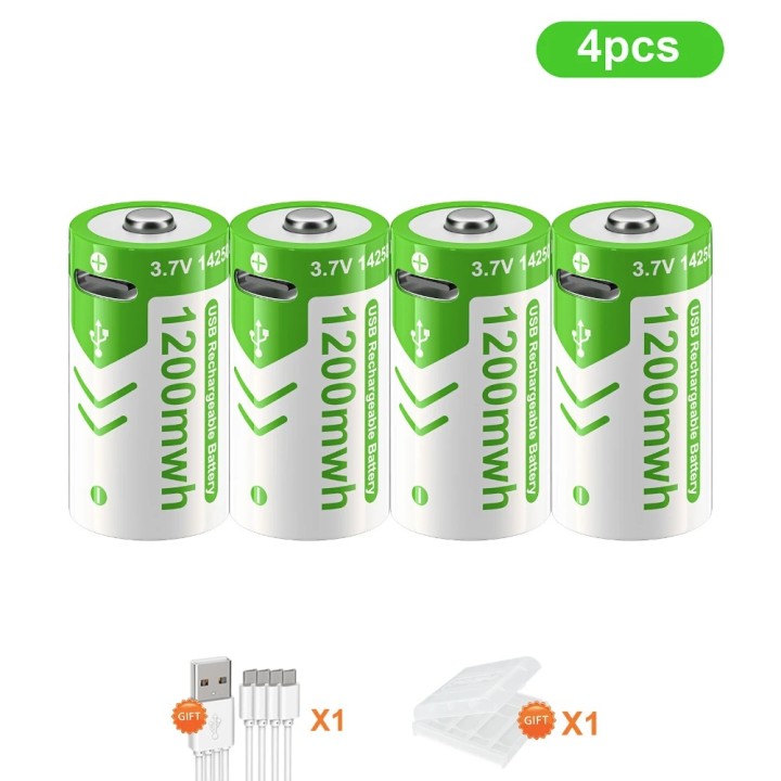 4 Batterie lithium rechargeable 14250 3.7v 1200mAh ICR14250 1/2AA lampe torche Appareil photo
