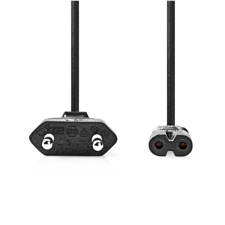 Spiralle enchufe del cable de alimentación a la ley IEC-320-c7 vlep11042b20 negro 2m Europea