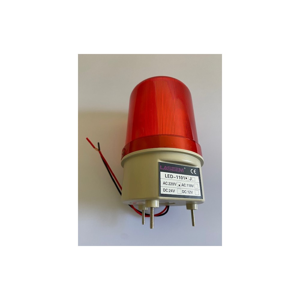 Girofaro electrico fijo rojo 220vca 10w (fijación con tornillos) senalizacion luminosa iluminacion