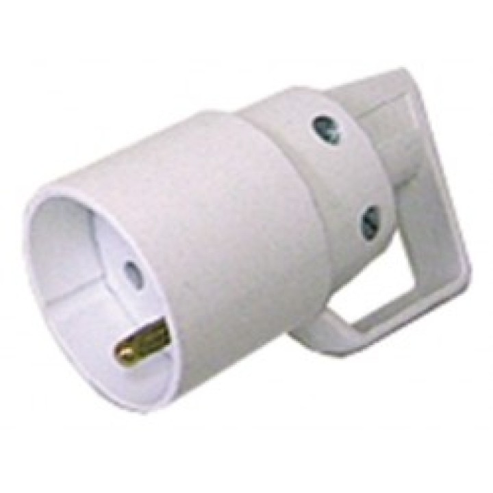 Electric plug 16a 220vac white female electricity connection jr international - 1