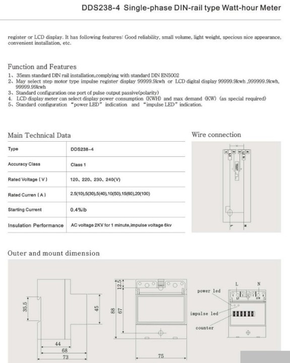 Energieverbrauchsanzeige kwh stundenzähler power din-schiene 220 ??v einphasig 1 phase hengstler - 1