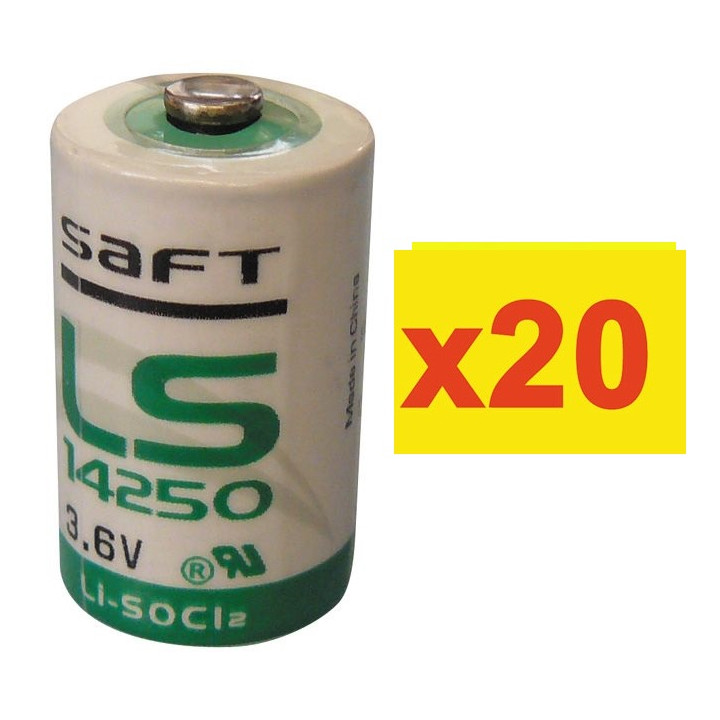 20 saft lithium batterie 3.6v 1/2 aa ls14250 tl5902 tl5151 tl5101 tl4902 ls 14250 sl350 sl750 lct1200 saft - 1