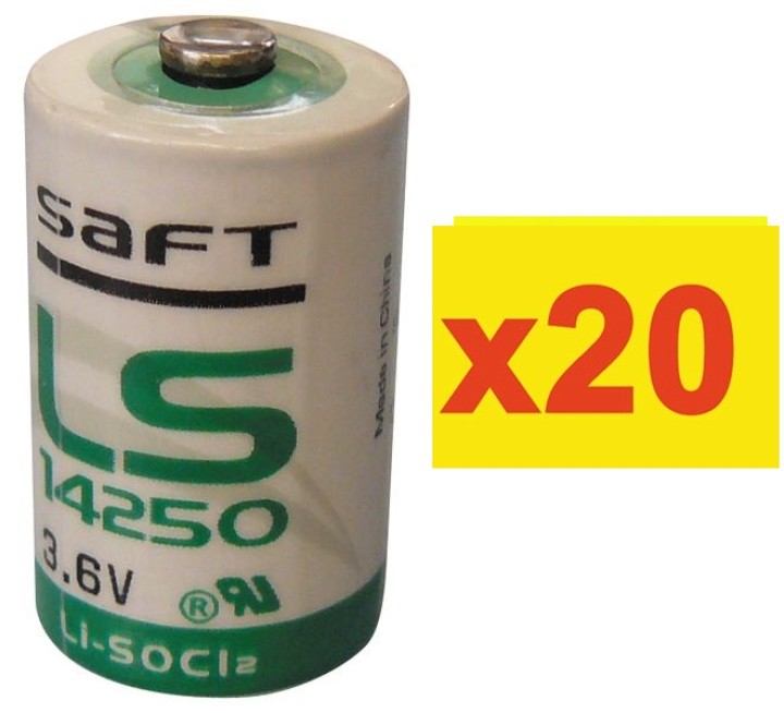 20 saft lithium batterie 3.6v 1/2 aa ls14250 tl5902 tl5151 tl5101 tl4902 ls 14250 sl350 sl750 lct1200 saft - 1