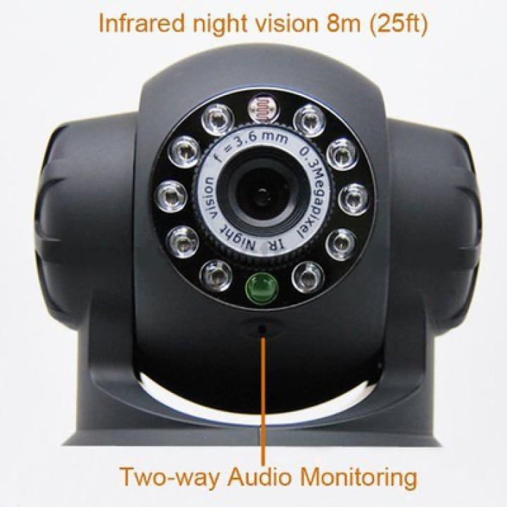 Motorizzata telecamera ip wireless wifi a colori compatibile audio iphone pan tilt jr international - 1