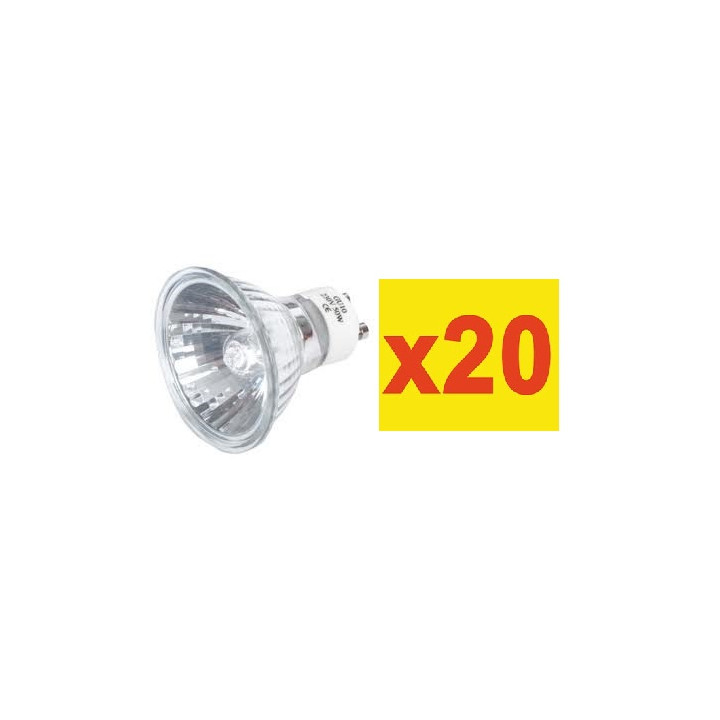 10 lampara electrica gu10 20w 220v lamp h0621hq foco iluminacion luz 230v 240v bombilla halogena jr international - 1