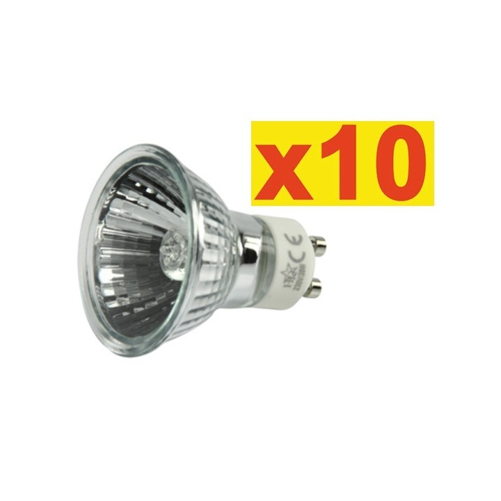 10 lampara electrica gu10 40w 220v lamp h0621hq foco iluminacion luz 230v 240v bombilla halogena jr international - 1