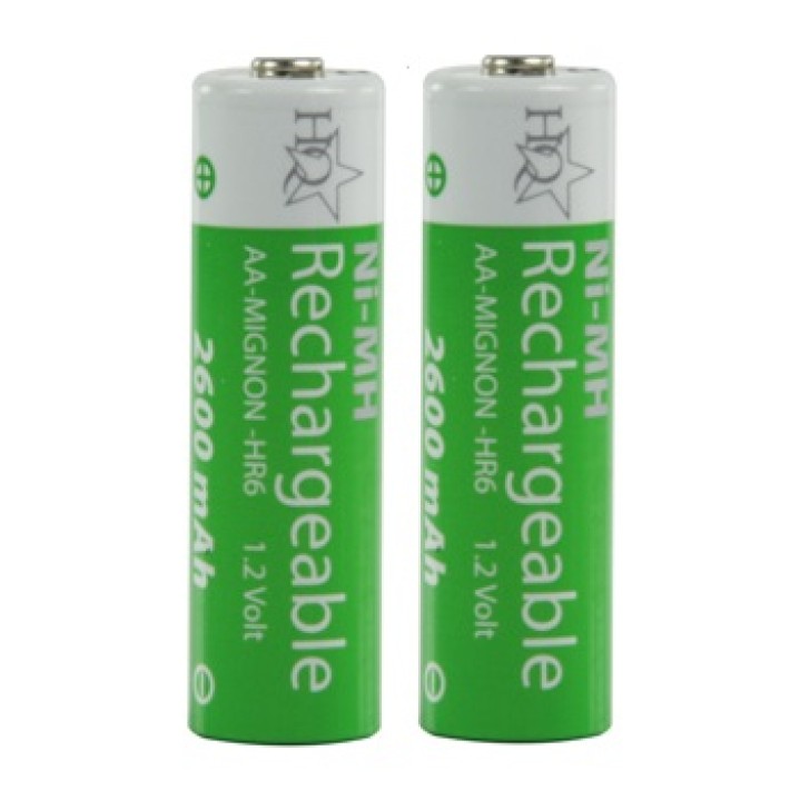 2 pcs hq nimh 1.2 v 2600 mah rechargeable aa batteries jr international - 1
