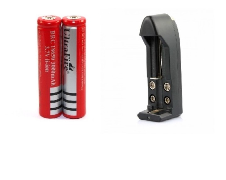 2 batteria ultrafire 3.7v 3000mah 18650 + caricabatteria batteria ricaricabile li-ion 3a torcia tled3wz jr international - 1