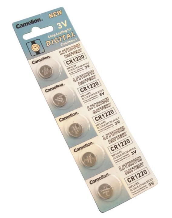 Lithium batterie 3vcc 38mah (5 stucke cr1220) mit versorgungsknopf lithium batterie versorgung varta - 1