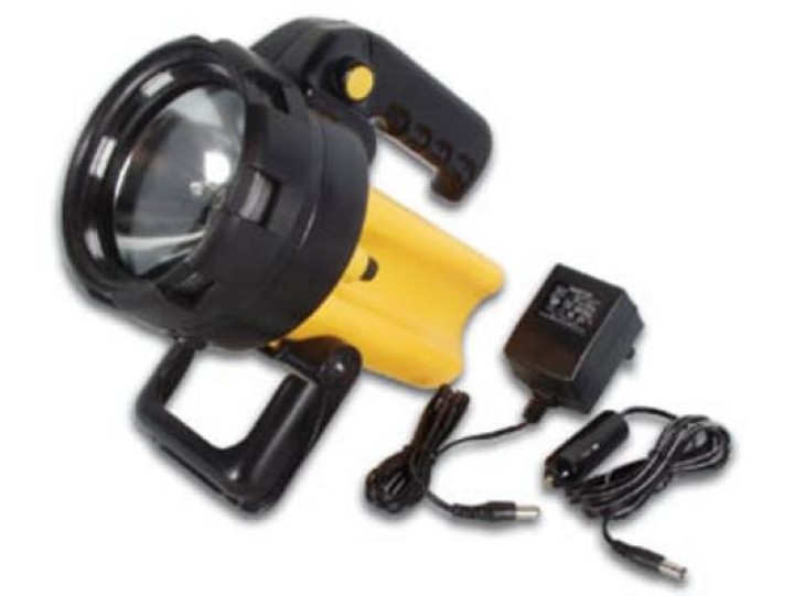 Rechargeable halogen spotlight 12v 230v 55w black velleman - 1