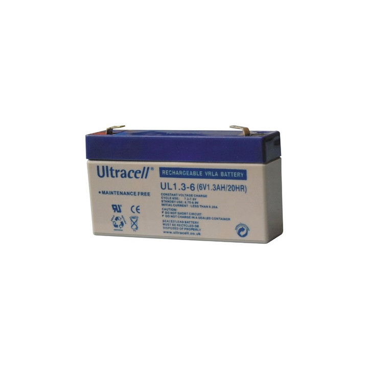 Bateria recargable estanco 6v 1.3ah acumulador plomo ul1 3.6v ja60a ja 60a alarma jablotron gel electricidad ultracell - 1