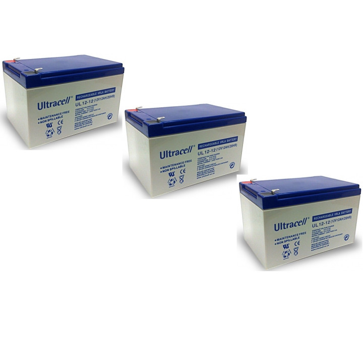 3 rechargeable battery 12v 12ah rechargeable battery lead calcium battery ultracell - 1