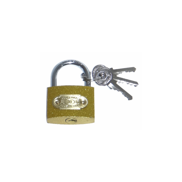 Padlock security opening closing 40mm 3 keys lock security brass jr international - 1
