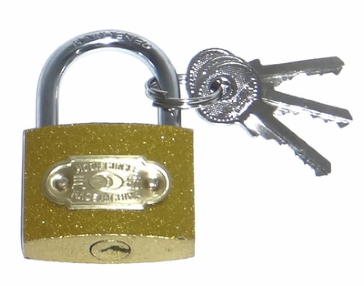 Vorhangeschloss mit 3 schlusseln messing 40mm sicherheit ideal zum sicheren verschließen sicherheit schloss mit 3 schlusseln vor