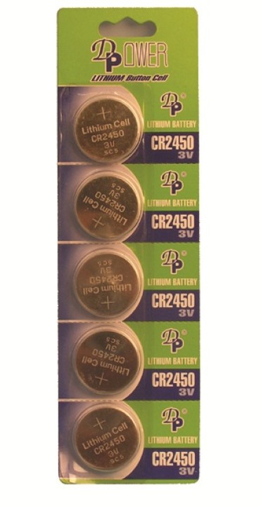 Battery lithium 3vcc 550mah (5 pcs cr2450) lithium battery button battery button power supply jr international - 1