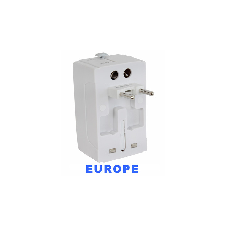 Adaptador conector electrico 150 paises con puerto usb viaje europa usa inglaterra uk australia jr international - 2