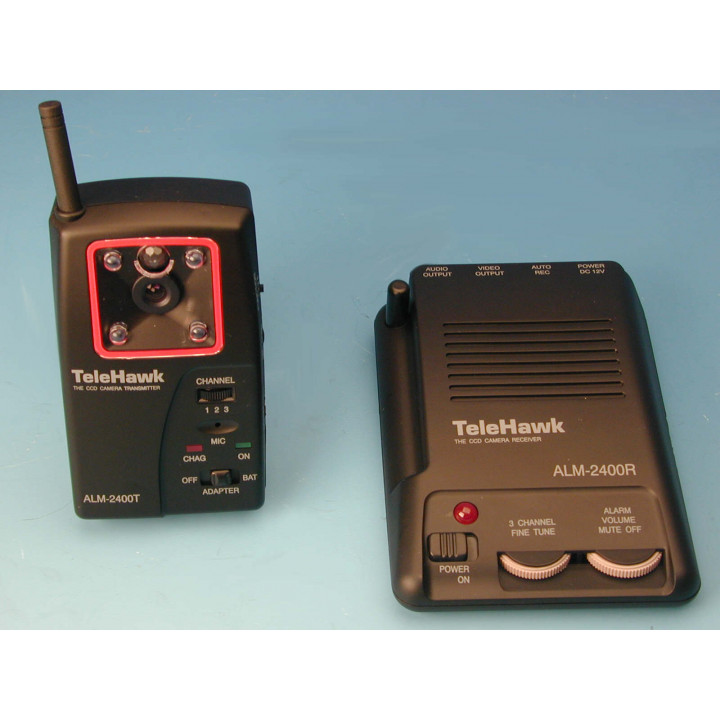 Telecamera colore miniaturizzata senza filo + obiettivo (2.4ghz? 50mw, 600 m) + radioricevitore alm2400 vivotek - 1