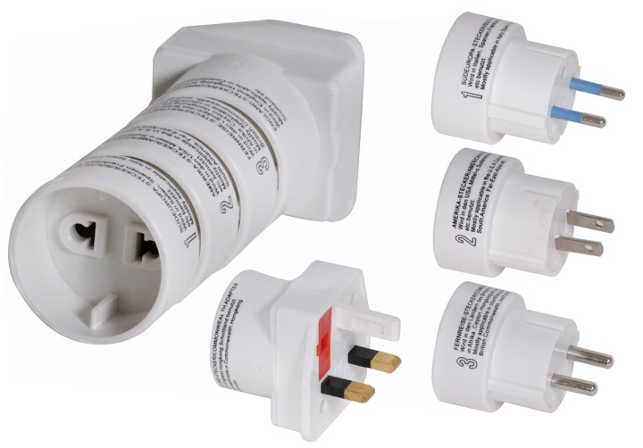 Adaptador electrico multienchufes europa gran bretana estados unidos canada medio oriente paises asiaticos adaptador convertidor