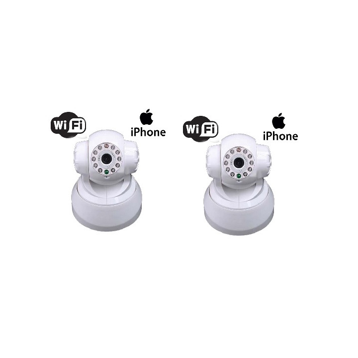 2 wifi ip camera wireless alimentato iphone compatibile colore audio pan tilt sensore di movimento jr international - 1