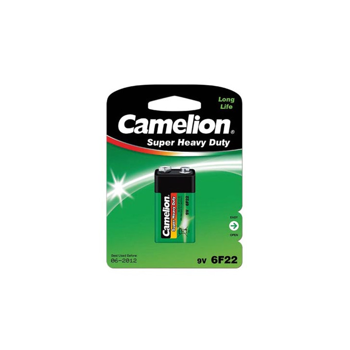 Zinc carbon battery 9v 400mah 6lf22 1604th 6lf22 mn1604 lr622 lr622b 6f22sc g6f22xc 6f22 6lr61 camelion - 1