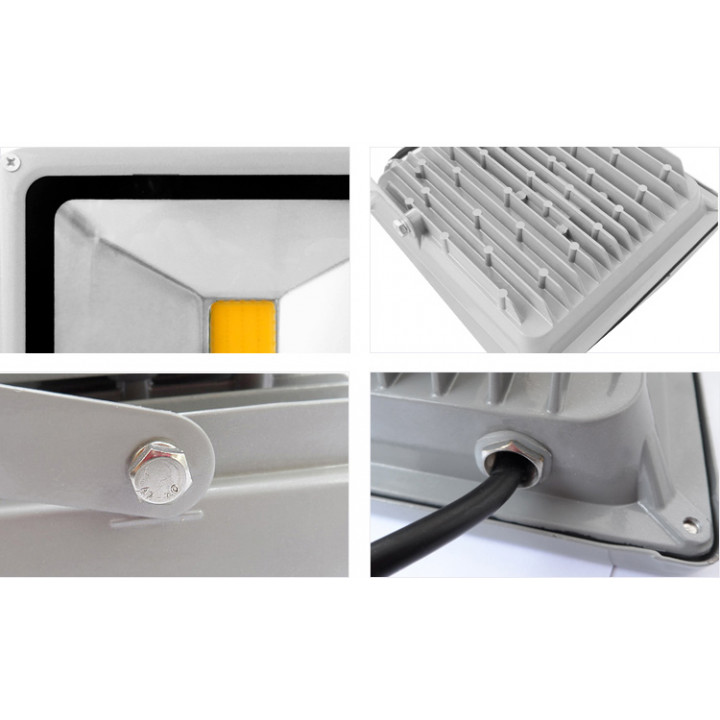 Proiettore led spot smd 50w  410w 110v 220v impermeabile esterna calda illuminazione 3000k bianco jr international - 4
