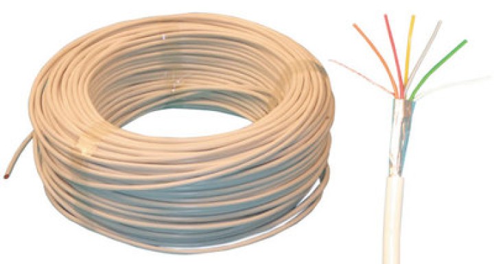 Cavo blindato bianco 6x0,22 ø4.5mm (100m) cavo blindato bianco alarma accessori elettricità jr international - 1