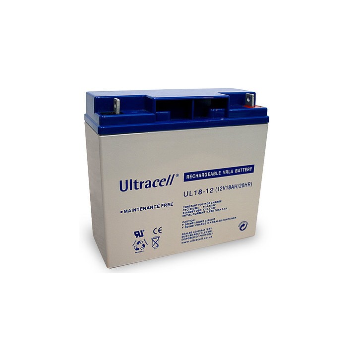 Batteria ricaricabile 12 vcc 18ah solare pile ricaricabili batterie da ricaricare 15a 15ah 16a 16ah 17a 17ah ultracell - 1
