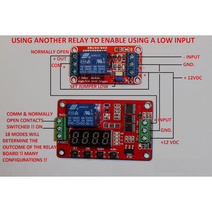 Multifunction self-lock relay cycle timer module plc home automation delay 12v h-tronic - 3