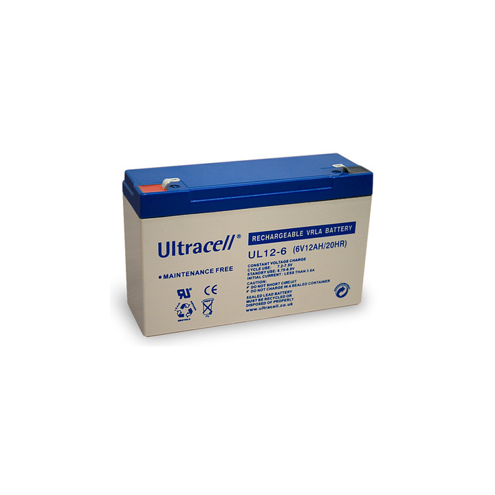 Batteria ricaricabile 6vcc 12ah batterie ricaricabili accumulatore accu accu piombo gel 12a 14 a pile ultracell - 1