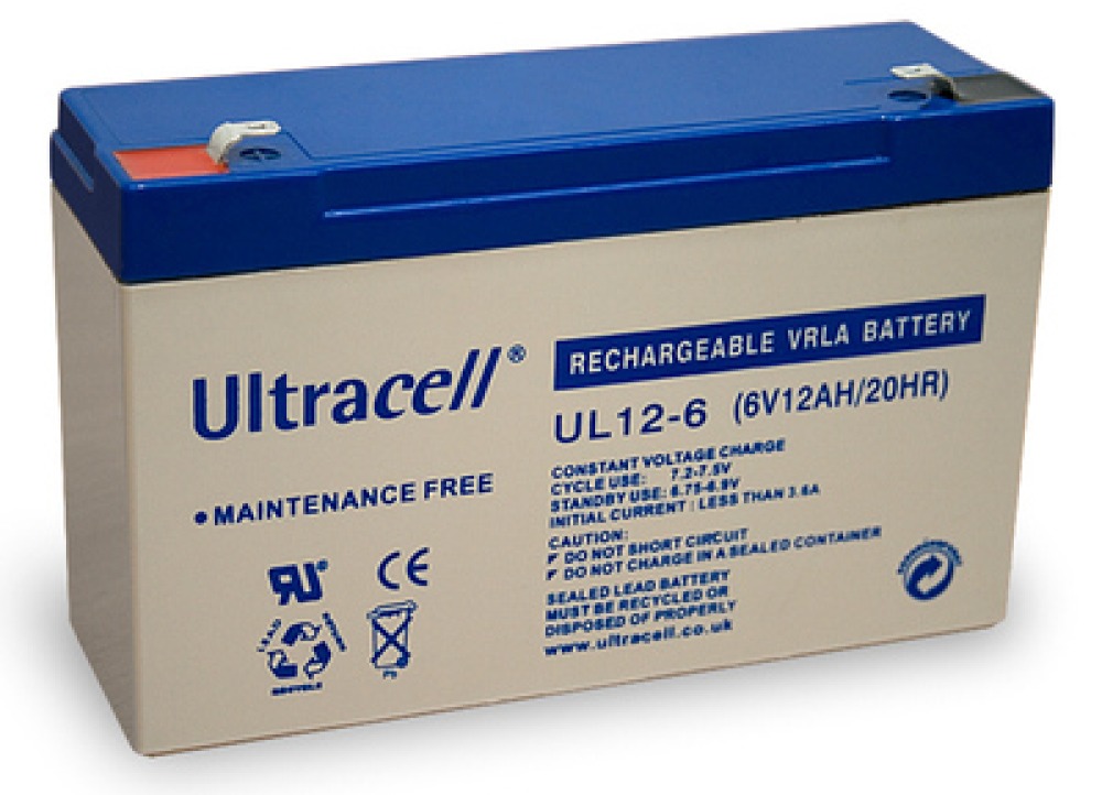 Batteria ricaricabile 6vcc 12ah batterie ricaricabili accumulatore accu accu piombo gel 12a 14 a pile ultracell - 1