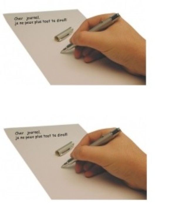 2 invisible ink pen + led light uv integrated ' 2 in1' jr international - 1