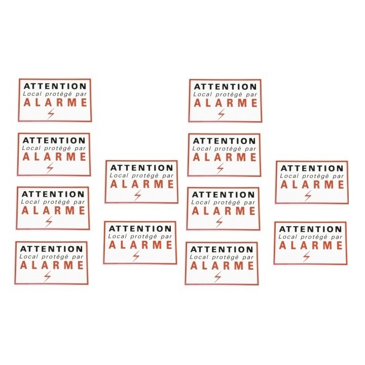 12 adhesive sticker labels signaling alarm security autocolant deterrent protection jr international - 1