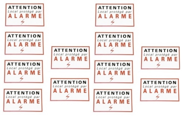 12 adhesive sticker labels signaling alarm security autocolant deterrent protection jr international - 1