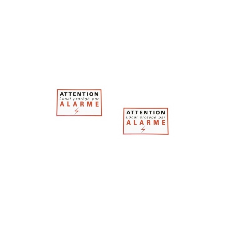 2 adhesive sticker labels signaling alarm security autocolant deterrent protection jr international - 1