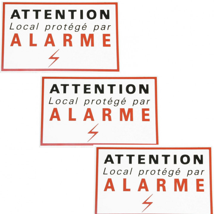 3 adesive etichette adesive di segnalazione di allarme autocolant protezione sicurezza deterrente jr international - 1