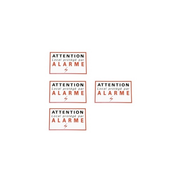 4 alarm sticker adhesive labels signaling security autocolant deterrent protection jr international - 1
